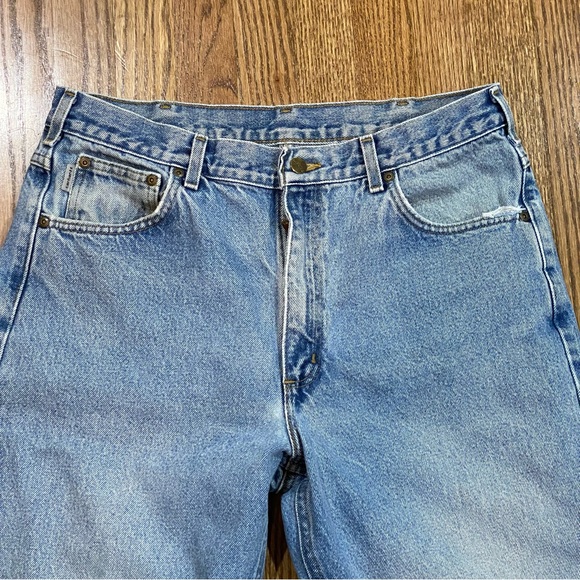 Carhartt Jeans Men’s Size 36x32 Relaxed Fit Medium Wash Denim Work Pants Blue - Picture 4 of 8